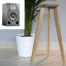 Load image into Gallery viewer, ADAM Audio A5X speaker stand 700mm tall made from solid oak by Audio Chic