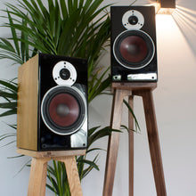 Load image into Gallery viewer, The Bittern Tripod Hardwood Bookshelf Speaker Stands 700mm (Pair) - AUDIO CHIC