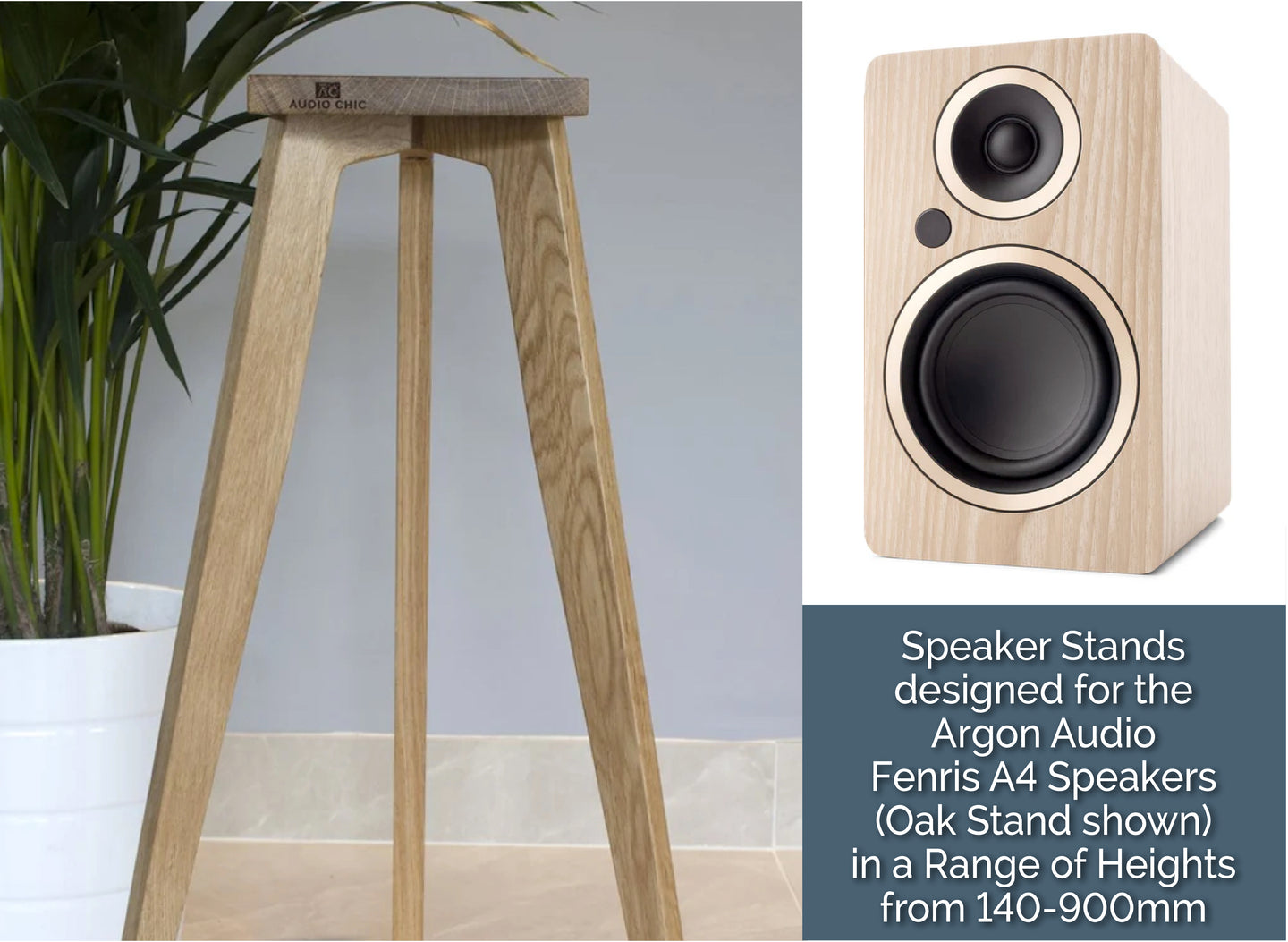 Argon Audio Fenris A4 Speaker Stands 140-900mm (Pair)