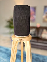 Load image into Gallery viewer, B-and-W-Formation-Flex-Egret-speaker-stand-in-Walnut-by-audio-chic against a cinema room