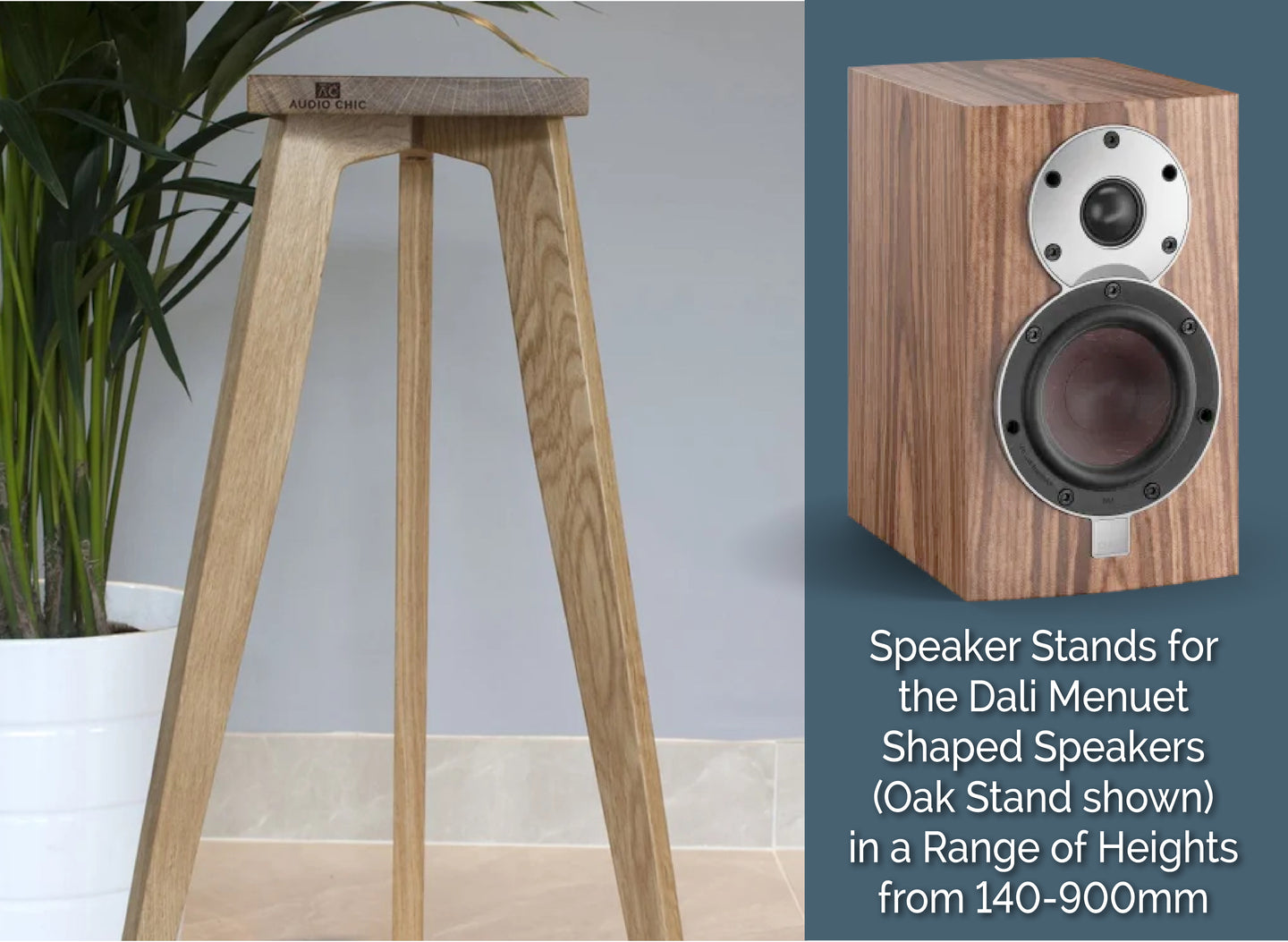 Dali Menuet and Dali Menuet SE Speaker Stands with Shaped Top Plates (Pair) 140-900mm