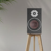 Load image into Gallery viewer, Dali_oberon_3_speaker_on_the_audio_chic_speaker_stand with a plain background