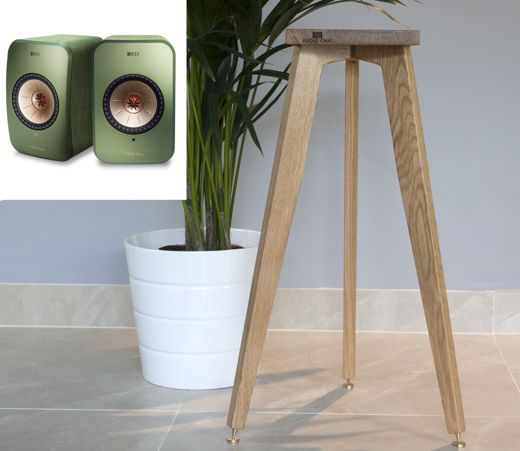 KEF LSX SPEAKER STANDS 700mm Tall Made from Solid Oak, Ash, Cherry, Walnut and 