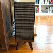 Load image into Gallery viewer, Klipsch-The-Fives-Speaker-Snipe-speaker-Stand-by-audio-chic in a room with a wooden floor and bookshelf