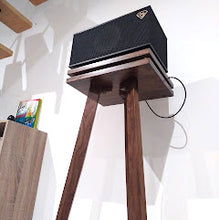 Load image into Gallery viewer, Klipsch-The-Three-speaker-stand-by-audio-chic showing the underside against a white wall