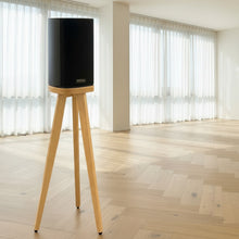 Load image into Gallery viewer, Piega-Ace-30-Wireless-Heron-Speaker-Stands-in_oak-by-audio-chic in a stylish room