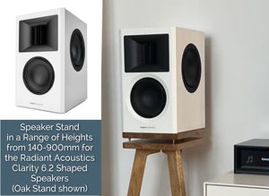 Radiant Acoustics Clarity 6.2 Shaped Speaker Stands 140-900mm (Pair) - Shaped Top Plates