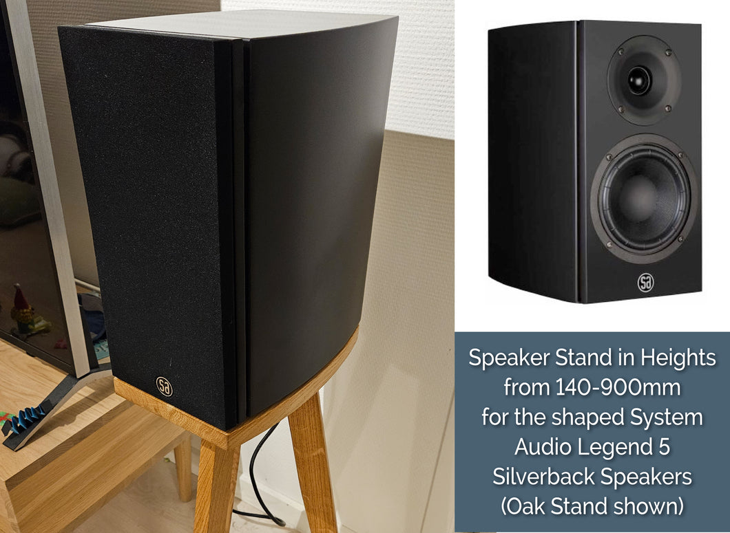 System Audio Legend 5 Silverback Speaker Stands 140-900mm (Pair) - Shaped Top Plates