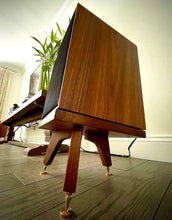 Load image into Gallery viewer, Wharfedale-Denton-85-Drunk-Snipe-speaker-stand-by-audio-chic upwards shot of the stand and speaker.