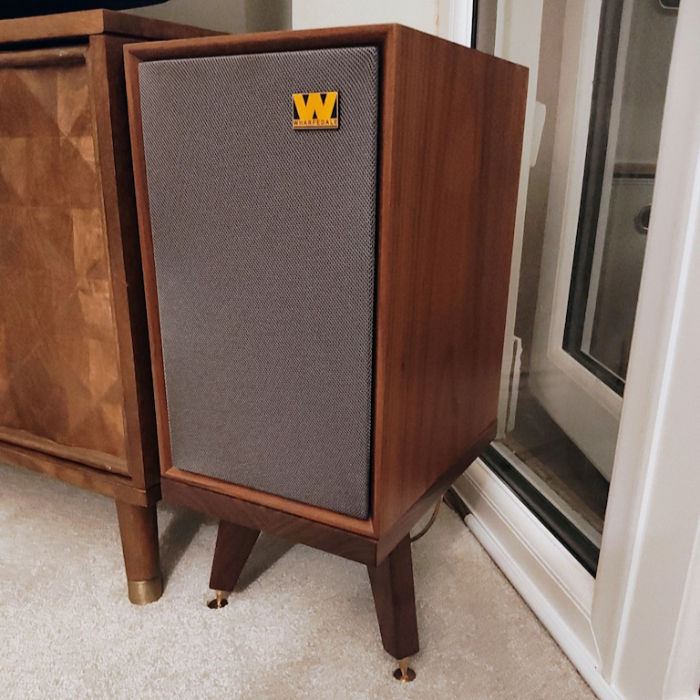 Wharfedale Denton 80 snipe in walnut in a living room