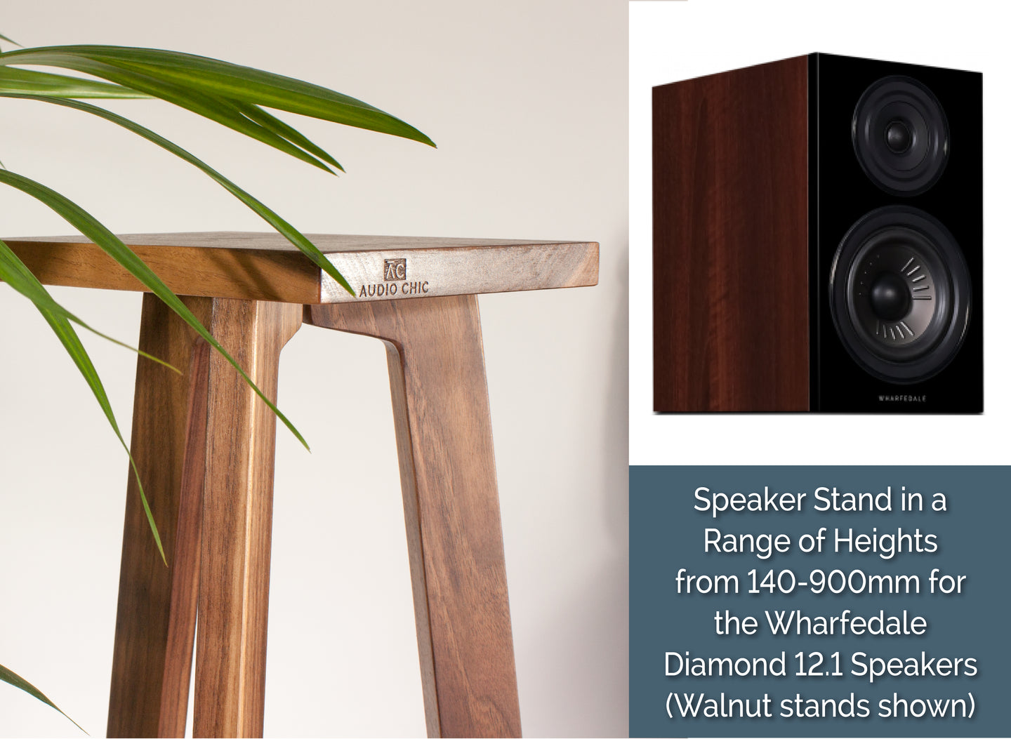 Wharfedale Diamond 12.1 Speaker Stands 140-900mm (Pair)