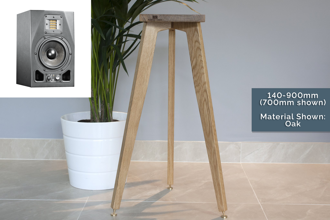 ADAM Audio A5X speaker stand 700mm tall made from solid oak