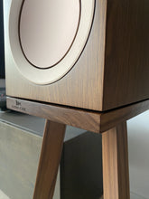 Load image into Gallery viewer, Walnut KEF R3 with Walnut Audio Chic Speaker Stands