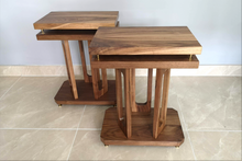 Load image into Gallery viewer, Solid American Walnut Speaker Stands for loudspeakers