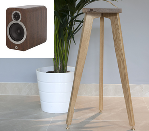 Solid Oak Speaker Stand Made for Q Acoustics 3020i Bookshelf speakers