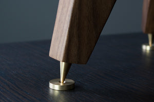 The Crane Tri-Leg Speaker stands with solid brass speaker spikes and shoes for audio enhancement