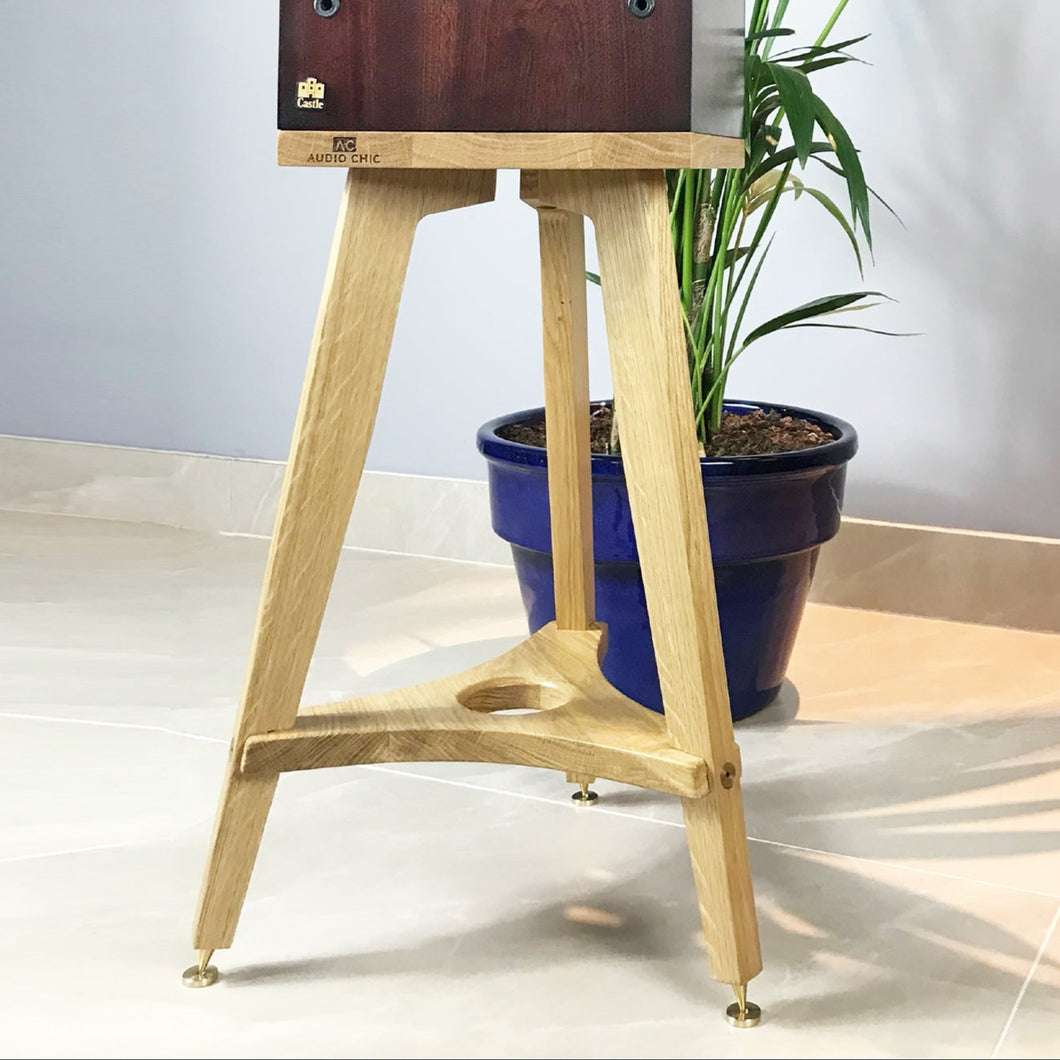 The Rook speaker stand by audio chic offers a little more strength for larger heavier speakers