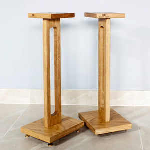 Harmony Solid Oak Speaker Stand (Pair) 700mm, 600mm, 500mm - AUDIO CHIC