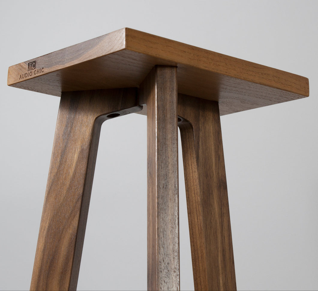 The Heron Tripod Hardwood Bookshelf Speaker Stands 700mm (Pair) - AUDIO CHIC
